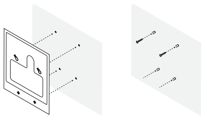 M150MC4 wall mount template diagram.